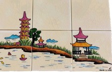 MAGNIFICO PANNELLO CERAMICA LENCI ORIENTALE ERA RONZAN CIA MANNA LE BERTETTI 