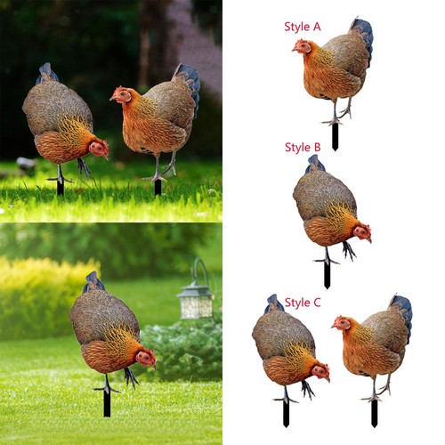 Figurine poule métal - de,