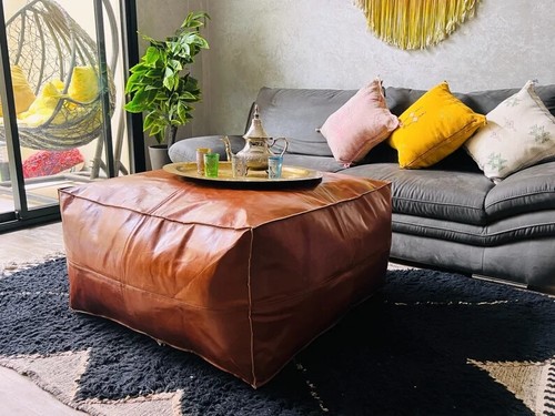 Pouf vera pelle - in,