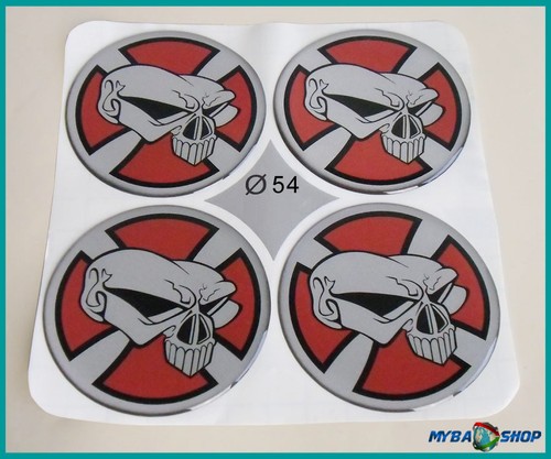 Adesivi silicone teschio - 4x,
