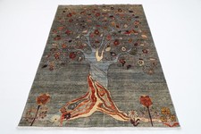 Tappeto grigio paesaggio orientale 5 x 7 piedi tappeto afgano annodato a...