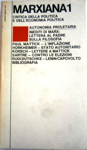 Marxiana critica della - marxiana, 1.