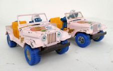 2 Jeep Fuoristrada dei Puffi Peyo Burago vintage collezione anni 80 Loose-XXX
