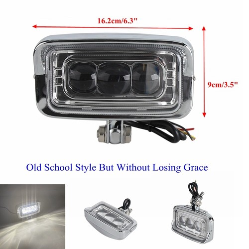 Faro led quadrato moto epoca - faro,