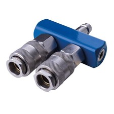 Deviatore ad aria compressa a 2 vie con rubinetti rapidi Scheppach