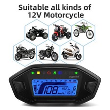 TACHIMETRO DIGITALE UNIVERSALE PER MOTO  12V CONTAGIRI MOTORE E STRUMENTI