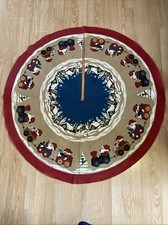 Gonna albero di Natale Sandvika Veveri Norvegia rotonda 100% iuta treno Babbo Natale ~ vintage