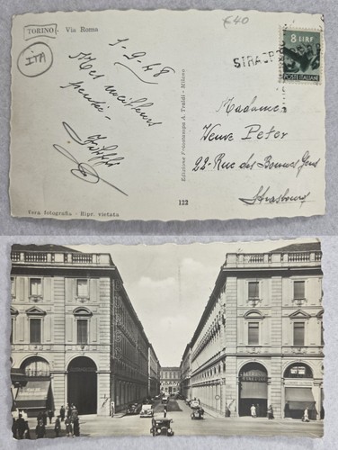 Cartolina torino via roma 1948 - via,