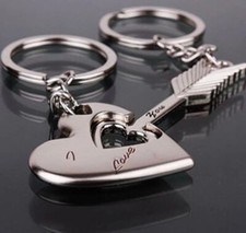 2x Portachiavi Cuore e Freccia
