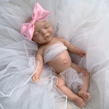 Bambola 11 pollici mini bambina reborn realistica corpo intero silicone morbido baby dolls