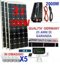 Kit Fotovoltaico 3KW Pwm Inverter 2000W Pannello Solare 300W regolatore 50 amp.