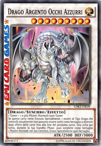 Drago argento occhi azzurri - azzurri,