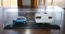 ?Cararama Blu Mini Cooper con Rimorchio da Viaggio Camper 1:43 Diecast?