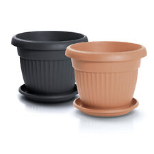 Vaso Fioriera Sottovaso in Plastica Rotondo Classico Terra DCE Giardino Terrazzo