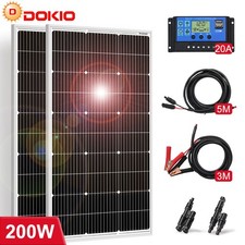 Dokio 200W/400W Kit Pannello Solare 12V ,Casa,Balcone,Tetto,Camper,Barca