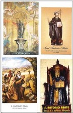 S. ANTONIO ABATE.: lotto di 4 SANTINI DIVERSI -  (257)
