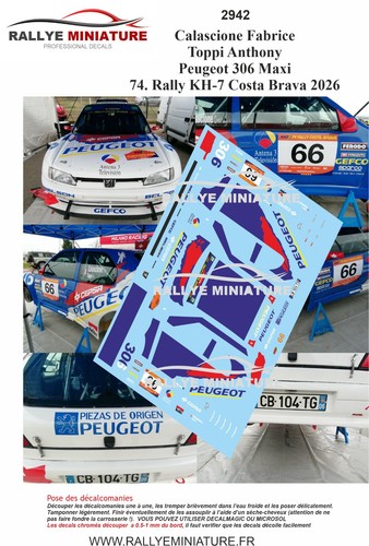 Decals ref 2942 peugeot - decals, 1/18
