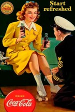 Poster Manifesto Locandina Pubblicità Coca Cola U.S.A.  Stampa Vintage 50x70 Cm.