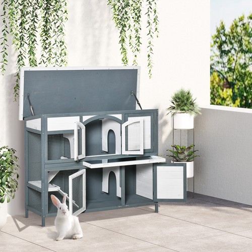 Pawhut rabbit hutch guinea - rabbit, hutch,