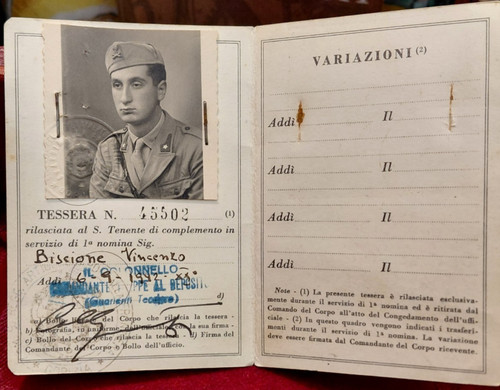 Tessera militare regio - tessera,