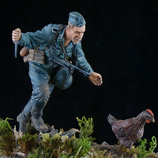 Fanteria tedesca in resina 1/35 con pollo - kit figurine non verniciate non assemblate