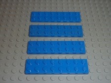 4 x LEGO Plaque Bleu 2x8