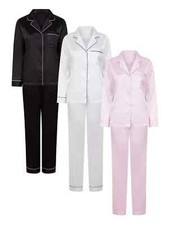 Pigiama In Raso Per Donne Nero