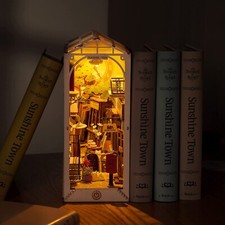 Rolife Sole Città 3D Legno Puzzle LED Mini Casa delle Bambole Libro Angolo Regalo