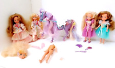 LADY LOVELY LOCKS 80s lotto 4 bambole + cavallo Silkymane + 3 pixietails