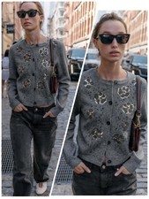 ZARA mujer Beaded knit jacket