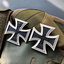 A Pair Metal German Iron Cross Badges World War II, 1914 and 1939 Pin Medal