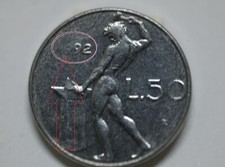 MONETA 50 LIRE ANNO 1992 REP. ITALIANA VULCANO (PICCOLA) 2° TIPO RARA STORICA.