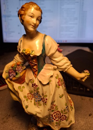 Antica statuina porcellana - statuina,
