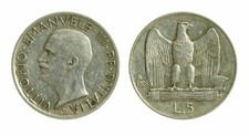 pci4626) Vittorio Emanuele III  (1901-1943) - 5 Lire Aquilino 1928 **