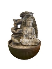 fontana con motore con buddha da esterno e interno di colore grigio