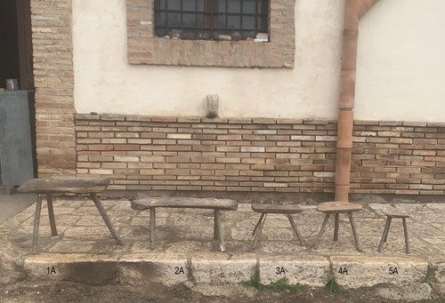 Antico sgabello tre 4 - e,