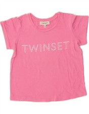 T-shirt maglietta grafica bambina TWIN-SET 7-8 anni rosa BZ20