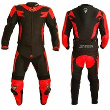 Tuta moto pelle tessuto - pelle,