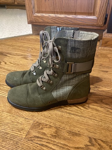 Stivali stringati sorel olive - stivali,