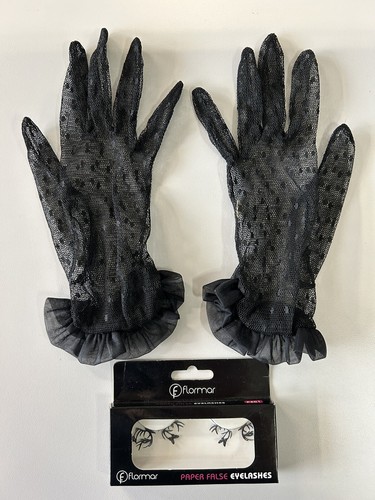 Guanti donna pizzo nero s - guanti, tg.