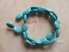 1filo/28pz perline ovale in  turchese sintetico 10x14mm bijoux 