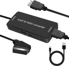 Adattatore Convertitore Video Tv da Scart a Hdmi, Cavo Hdmi 1080P per Sky/Dvd