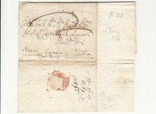 1753 STATO PONTIFICIO lettera ROMA-GUARDEA+timbro SECCO PROCACCIA+TASSA 2-LL479