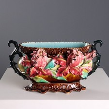 Fioriera Antica Ceramica Barbotine Decori Europa XX Secolo Originale