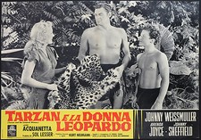 TARZAN E LA DONNA LEOPARDO locandina film originale WEISSMULLER USCITA ITALIANA