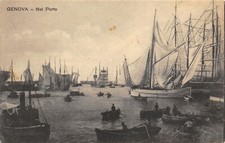 A8176) GENOVA IL PORTO BARCHE A REMI ANIMATA