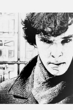 Scherlok Holmes Benedict Cumberbathc Original  Card ACEO print from painting