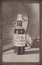 Carte da gioco carta singola vecchia vintage * GRANTS STAND FAST WHISKY * Pubblicità A