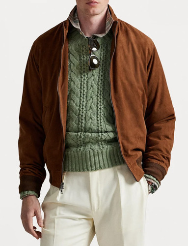 Giacca pelle marrone uomo - di,