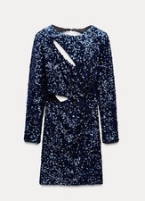Zara Mini Abito Blu Sise M
